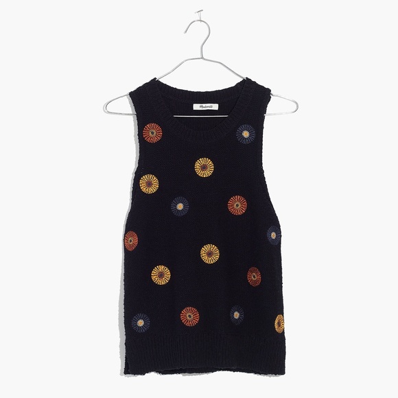 Madewell | Embroidered Floral Sweater Tank XS - Picture 4 of 7